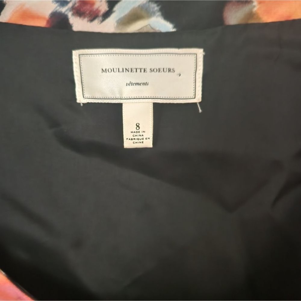 *SOLD* ANTHRO | Moulinette Soeurs Pittore silk/cotton dress watercolor sz 8 - Picture 3 of 6